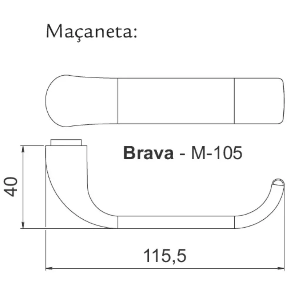 Fechadura Brava Tetra Chave 40mm E280 M105 Inox Polido Cr Haga Fechadura Brava Tetra Chave 40mm E280 M105 Inox Polido Cr Haga