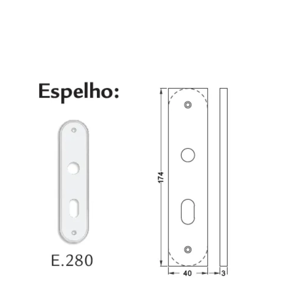 Fechadura Brava Tetra Chave 40mm E280 M105 Inox Polido Cr Haga Fechadura Brava Tetra Chave 40mm E280 M105 Inox Polido Cr Haga