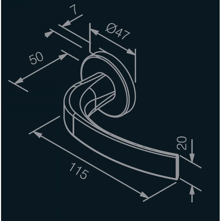 Imagem 4 de 4 do produto Fechadura Copa Externa 40mm Roseta Cromada Rr2 962-40pe Ctz-55 Pado