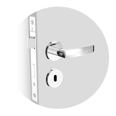 Fechadura Interna Paliway Reta Roseta Redonda Ros22 Cromado 40mm (40x53) Soprano