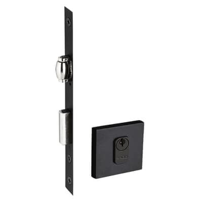 Fechadura Rolete Para Porta Pivotante 55mm Preto Rq2 464-55re Ctz-55 Ept Pado