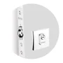 Fechadura Rolete Para Porta Pivotante Classic Chave Multiponto Roseta Quadrada Cromada 45mm Soprano