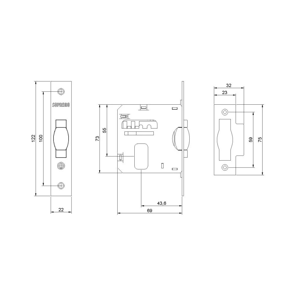 Fechadura Rolete Para Porta Pivotante Classic Chave Multiponto Roseta Quadrada Cromada 45mm Soprano Fechadura Rolete Para Porta Pivotante Classic Chave Multiponto Roseta Quadrada Cromada 45mm Soprano