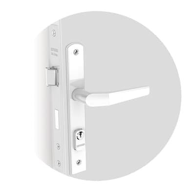 Fechadura Popline Perfil Estreito Externa 20mm Branca (20x53 Py45) Soprano