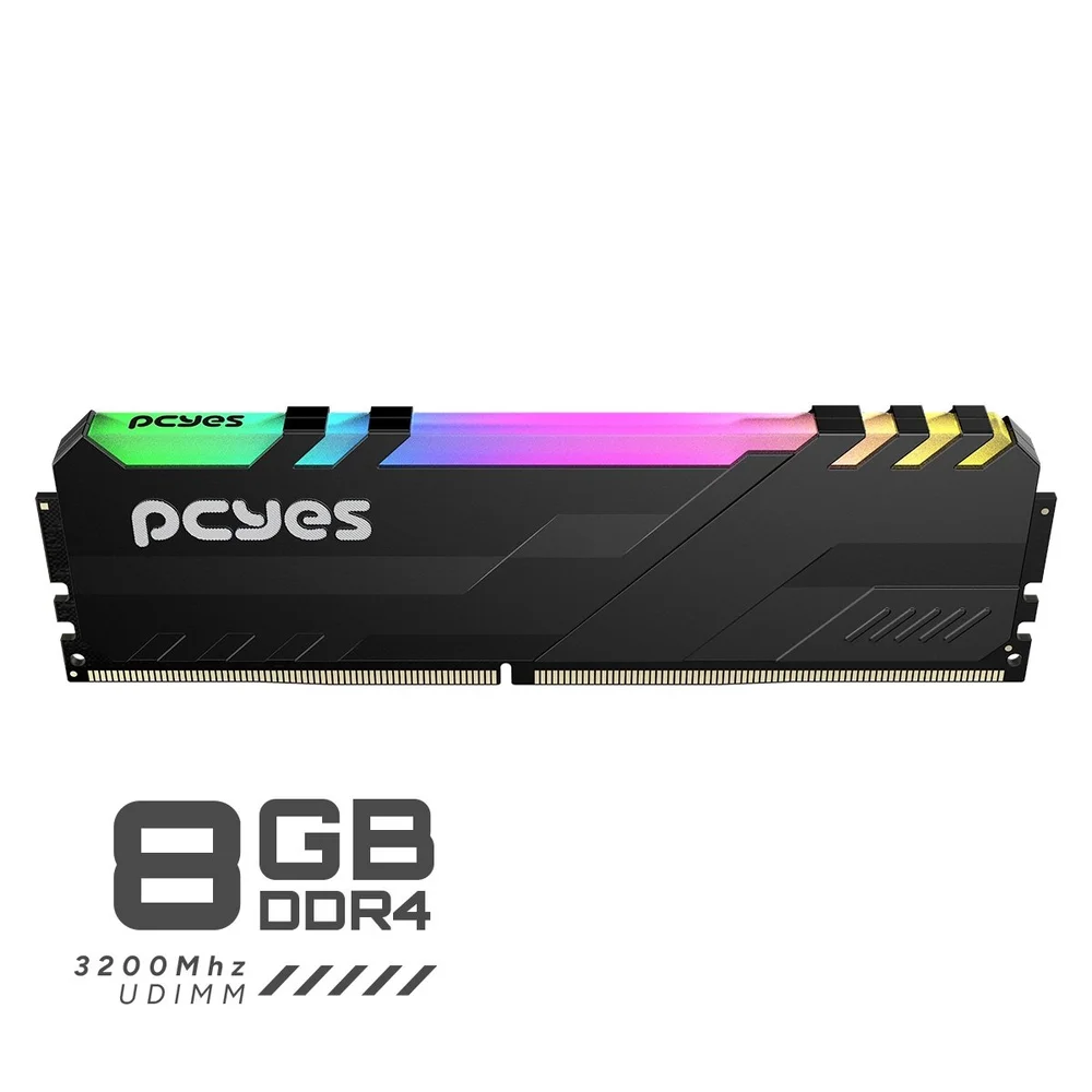 Imagem 4 de 5 do produto Memoria Gamer PCyes Udimm 8GB Ddr4 3200mhz Black Com RGB
