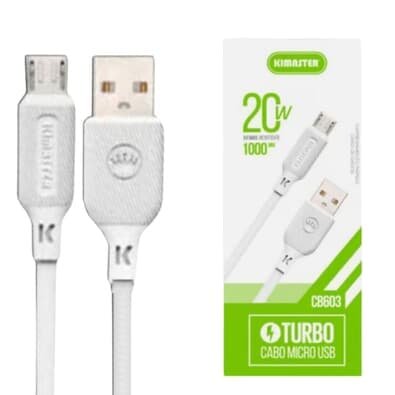 Cabo De Dados V8 1m 20w Qc Micro Usb Kimaster Cb603