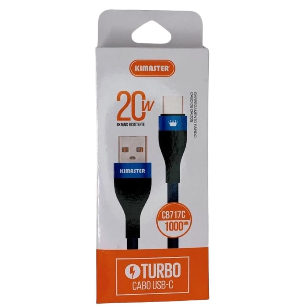 Imagem 2 de 2 do produto Cabo De Dados Tipo C 1m 20w Qc Kimaster Cb717c