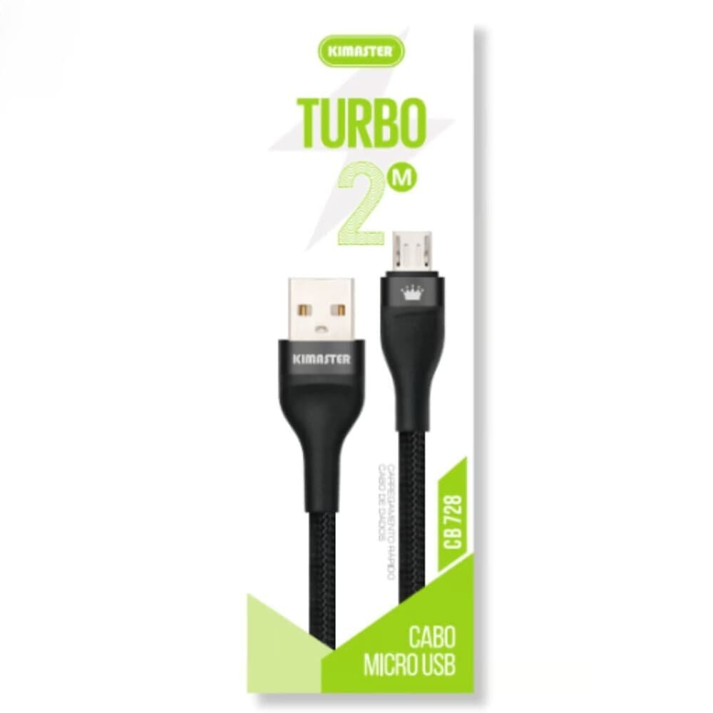 Imagem 2 de 4 do produto Cabo De Dados V8 2m 5a Qc Micro Usb Kimaster Cb728