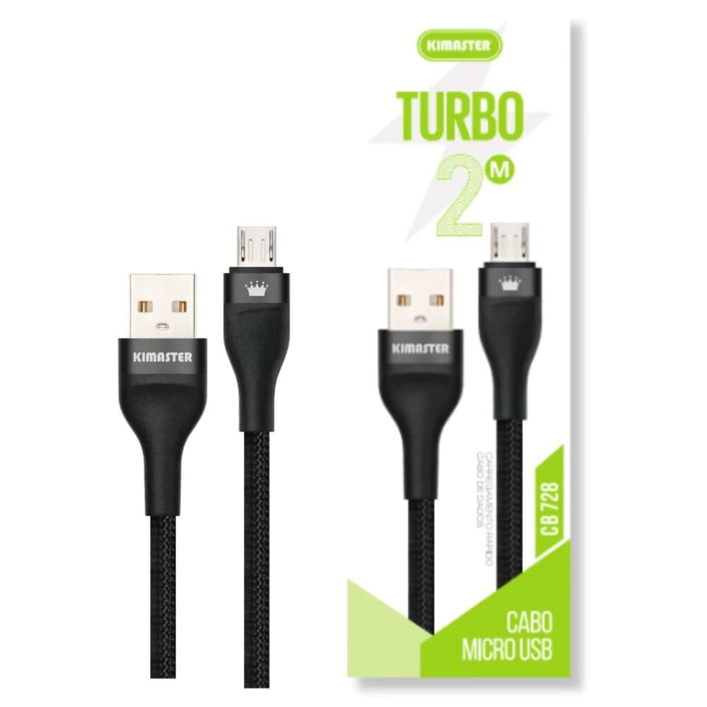 Imagem 4 de 4 do produto Cabo De Dados V8 2m 5a Qc Micro Usb Kimaster Cb728