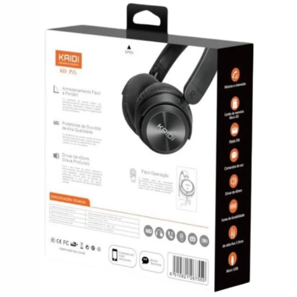 Fone de ouvido Bluetooth Kaidi KD 755 - view 2