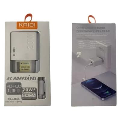 Carregador Usb-c+usb P/lightning 20w Pd Qc Kd-670cl Kaidi — foto 2
