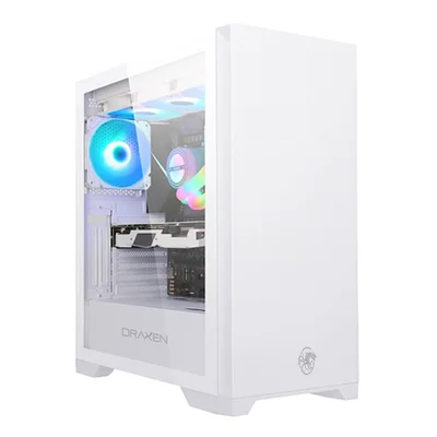 Gabinete Gamer Khamsa Vidro Temperado ARGB Branco Draxen(drn43k-wh)