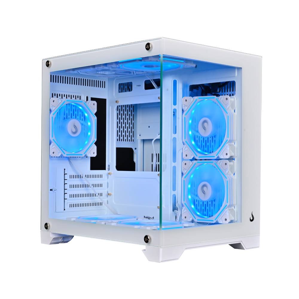 Gabinete Gamer Rise Mode Galaxy Glass M Mini Vidro Temperado USB 3.0 S/ Fans - Branco RM-GA-GGMN-FW