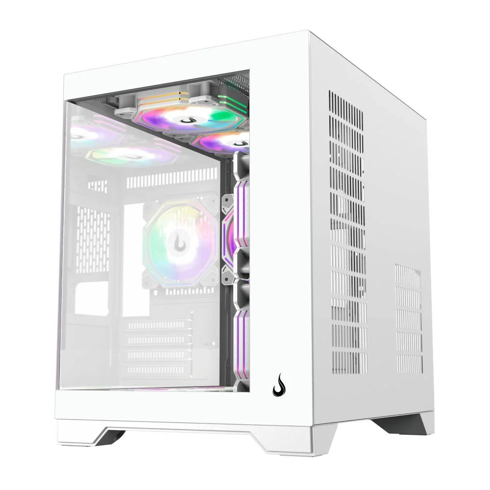 Imagem 2 de 5 do produto Gabinete Gamer Rise Mode Galaxy Glass M Mini M-ATX Lateral e Frontal em Vidro Temperado Sem FANs Branco - RM-GA-GGMN-FW