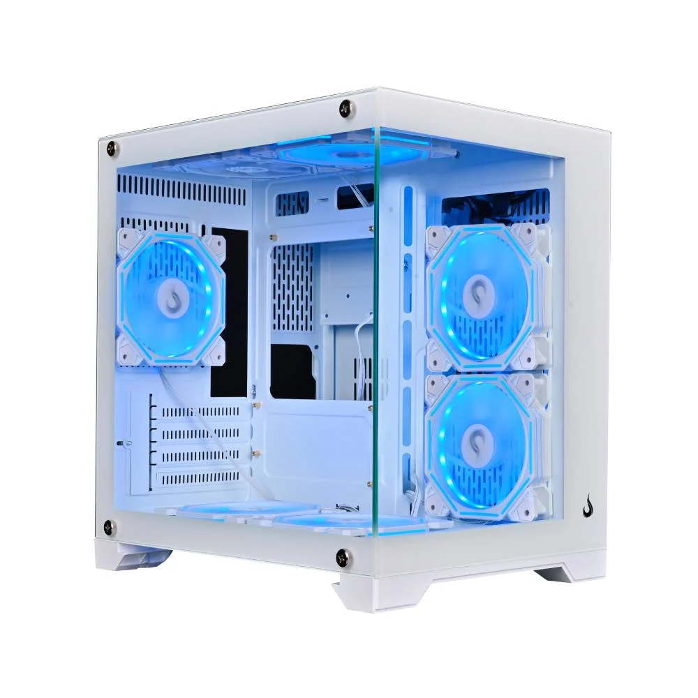 Gabinete Gamer Rise Mode Galaxy Glass M Mini Vidro Temperado USB 3.0 S/ Fans - Branco RM-GA-GGMN-FW