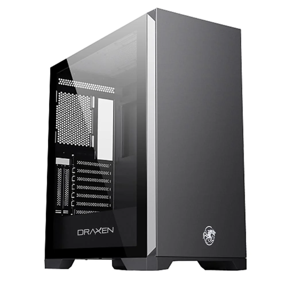 Gabinete Gamer Khamsa Vidro Temperado ARGB Preto Draxen(drn43k-bk)