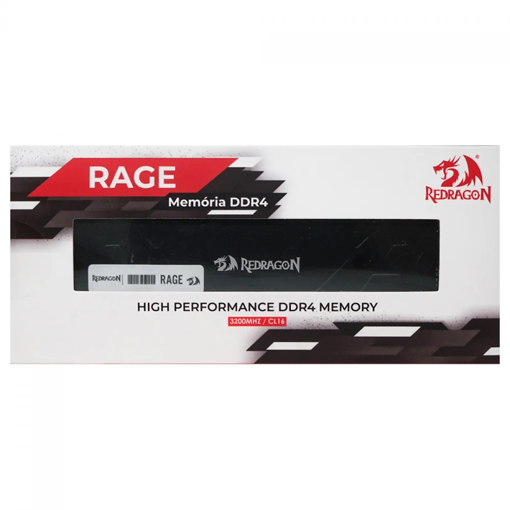 Imagem 3 de 5 do produto Memória Ddr4 Redragon Rage,16gb, 3200mhz,preto,gm-708