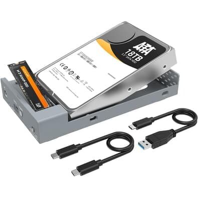 Case Gaveta Duplo M.2 Nvme/hd Sata/ssd Usb-c 3.2 Gen2 10gbps