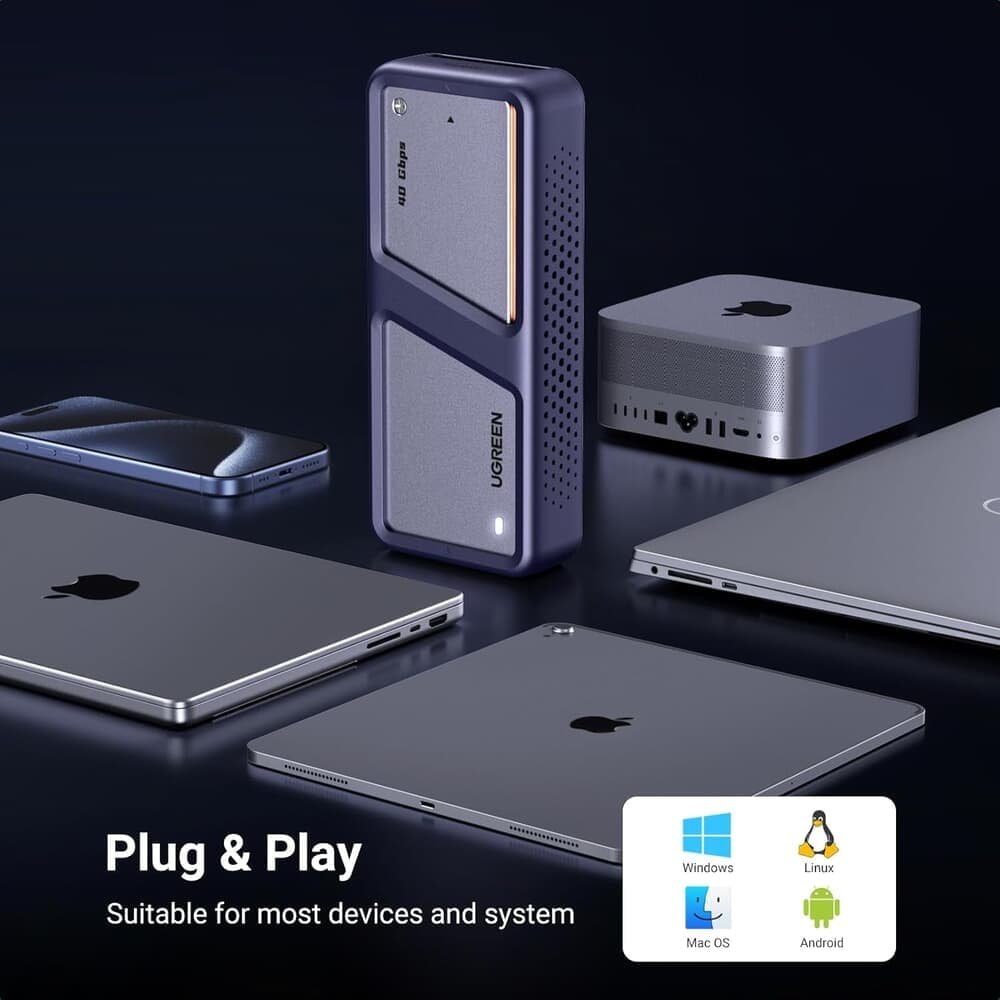 Case Externo SSD Nvme M.2 Thunderbolt 3/4 Usb 4.0 Tipo-c 40gbps