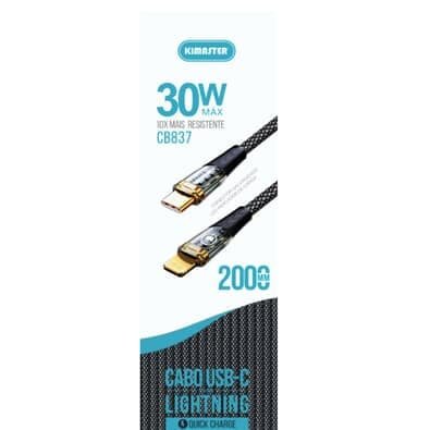 Cabo De Dados Usb-c P/lightning 2m 30w Pd Kimaster Cb837l