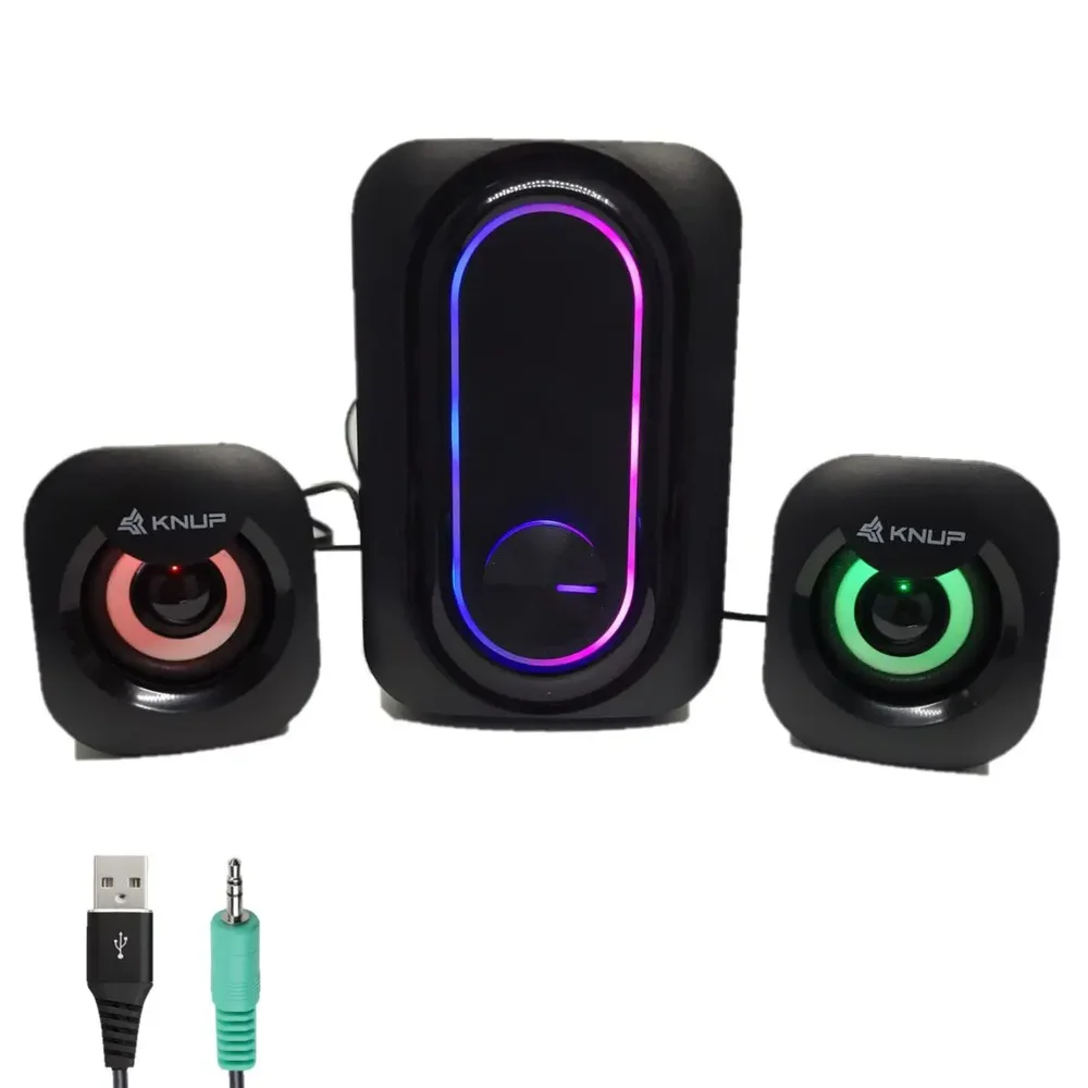 Imagem 3 de 5 do produto Caixa De Som Pc Gamer 11w Rms 2.1 Subwoofer Iluminação Led