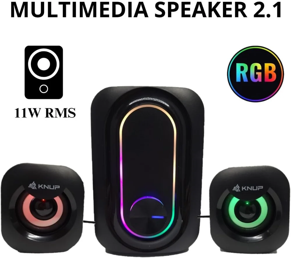 Imagem 4 de 5 do produto Caixa De Som Pc Gamer 11w Rms 2.1 Subwoofer Iluminação Led