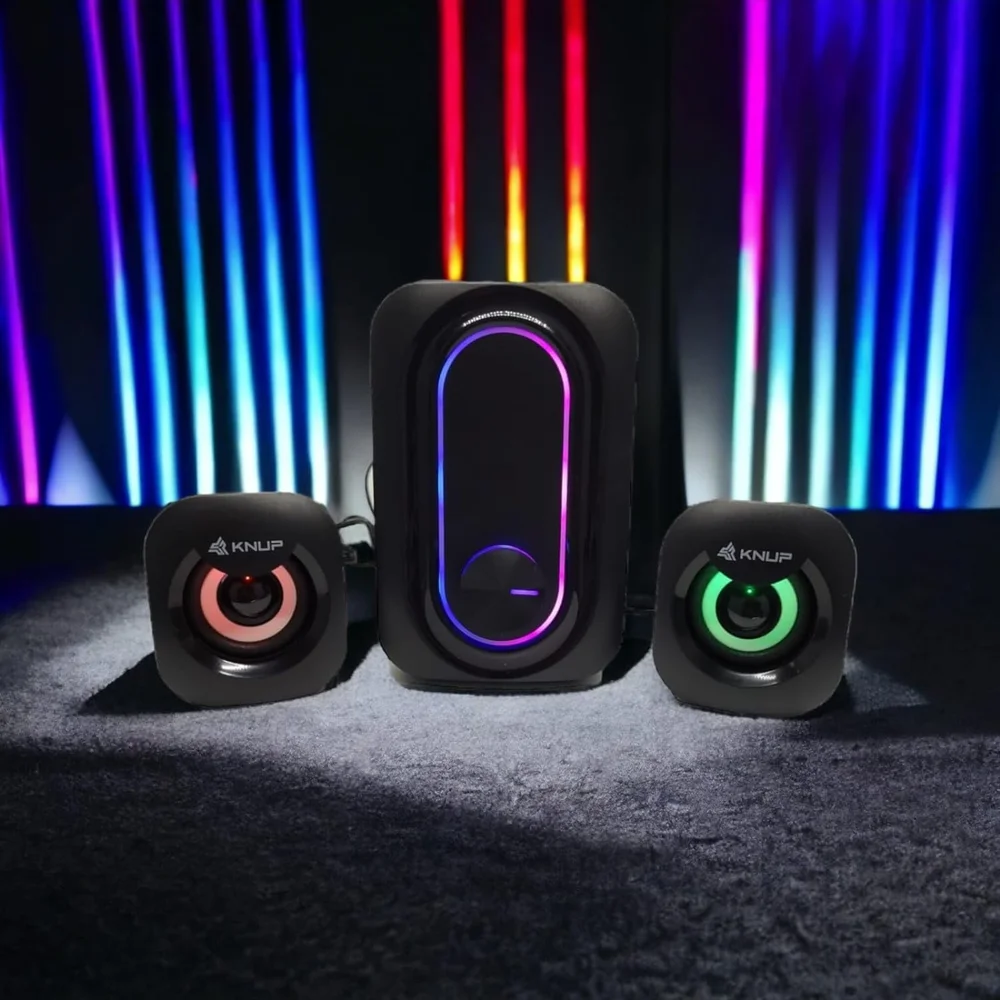 Imagem 5 de 5 do produto Caixa De Som Pc Gamer 11w Rms 2.1 Subwoofer Iluminação Led