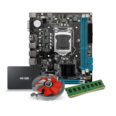 Kit Pl Mãe H61 + Cooler+memoria 8GB+ssd 240