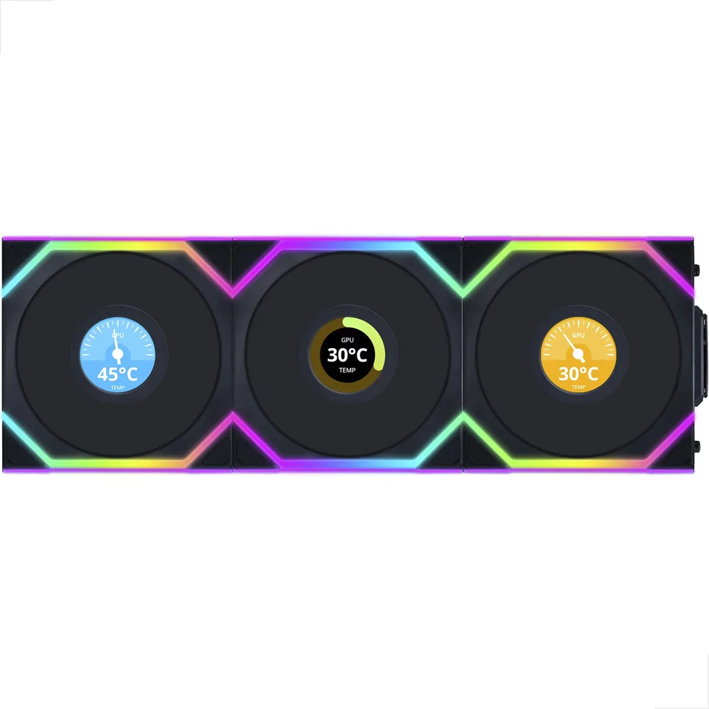 Kit 3 Cooler Lian Li Gamer Uni Fan Sl Wireless Lcd 120 ARGB 8
