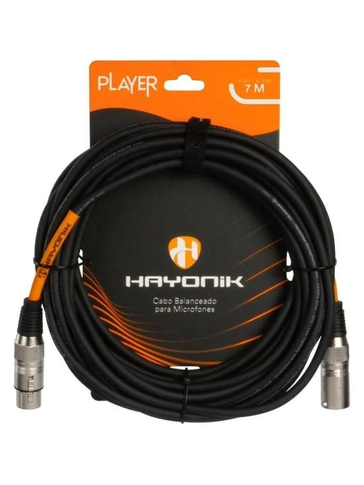 Imagem 5 de 5 do produto Cabo Para Microfone Player Xlr(f) X Xlr(m) 7m Preto Hayonik