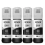 Kit 4 Refil de Tinta  Epson T544, L3150 L3110 L5190 L3250 L3210 L5290 L5590, Preta