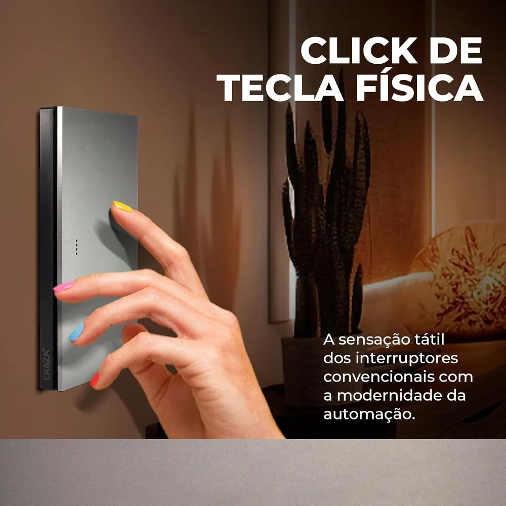Imagem 4 de 5 do produto Interruptor Inteligente 1 Tecla Física Mercúrio  Zigbee Elite Metal Cinza Prata Ekgd-t408-1zg Ekaza