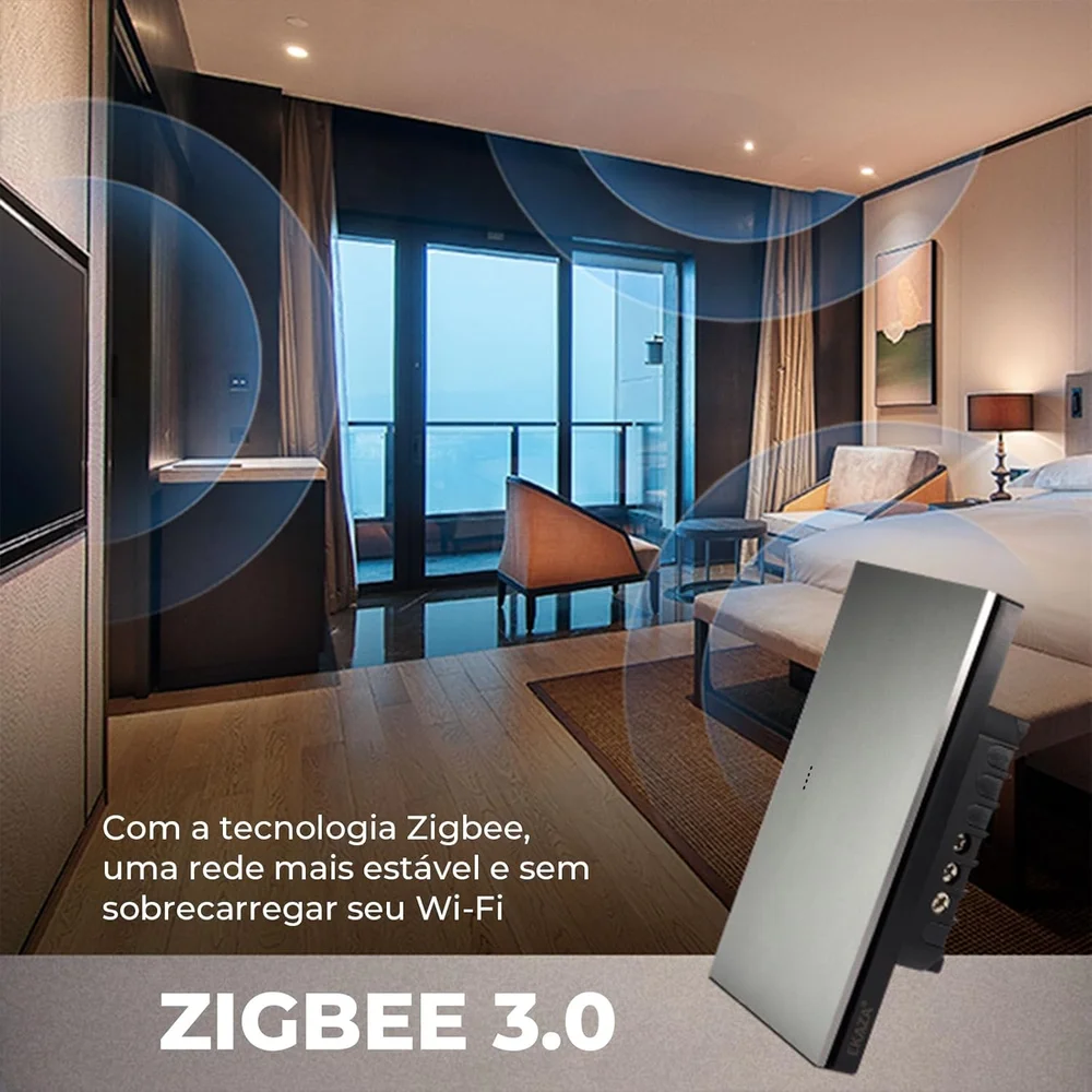 Imagem 5 de 5 do produto Interruptor Inteligente 1 Tecla Física Mercúrio  Zigbee Elite Metal Cinza Prata Ekgd-t408-1zg Ekaza