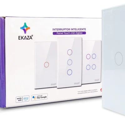 Interruptor Inteligente 1 Botão 4x2 Zigbee Branco Google Home Alexa Ekaza Ekat-t307-1zw