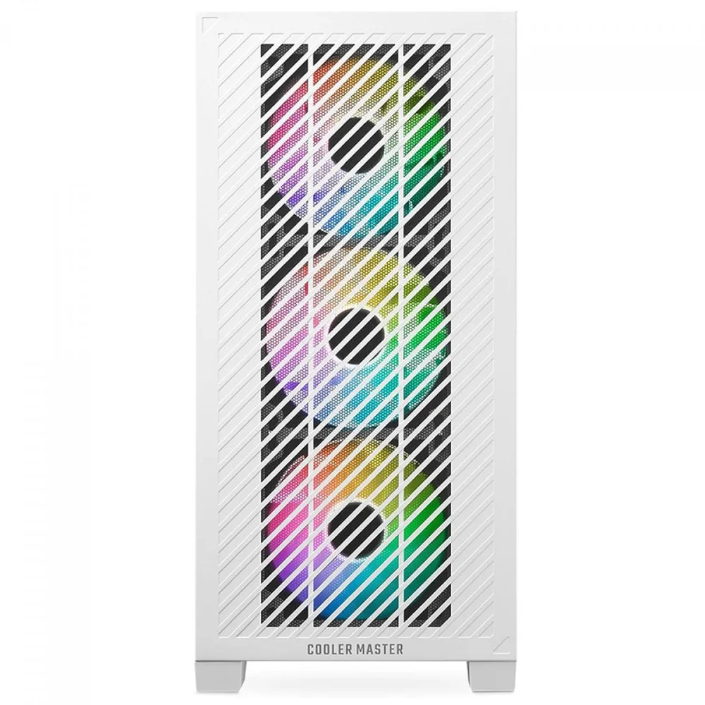 Imagem 4 de 5 do produto Gabinete Gamer Cooler Master Elite 301 Branco, ARGB, Vidro Temperado, Mid Tower, Matx, Com 3 Fans, E301-wgnn-s00