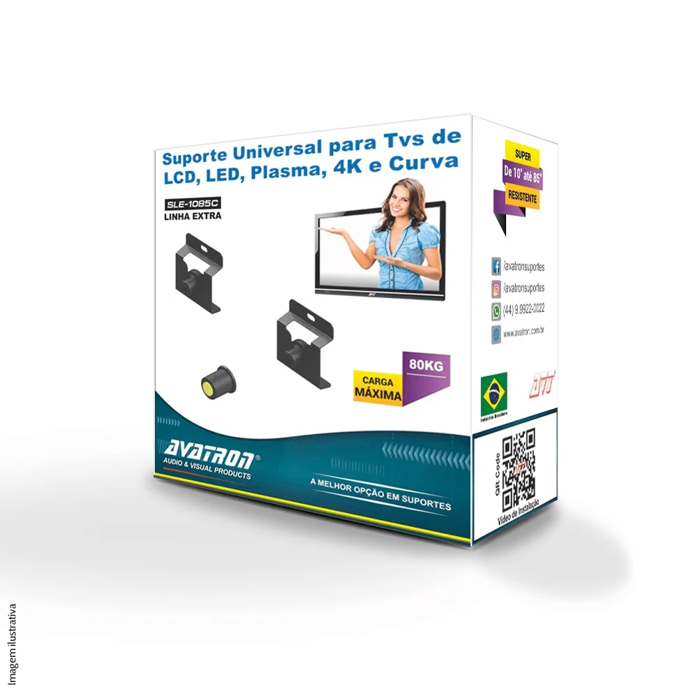 Imagem 2 de 5 do produto Suporte Fixo Para Tv De 10" A 85"  Ferro - Universal