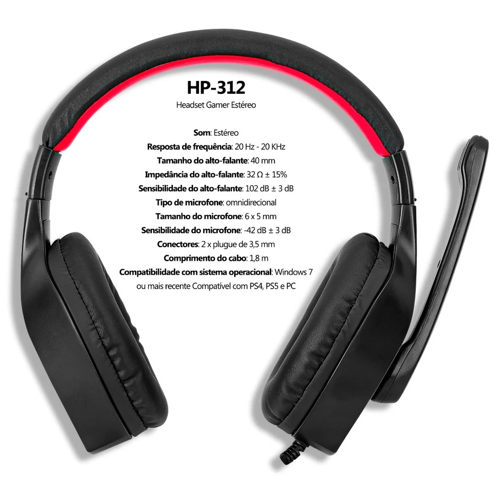 Imagem 5 de 5 do produto Headset Gamer Com Fio Xtrike-me Hp-312