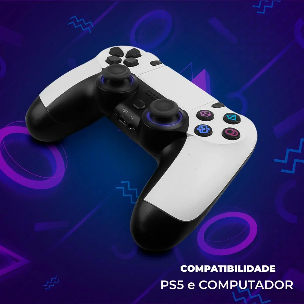 Imagem 5 de 5 do produto Controle Joystick Gamer P5 Com Fio, Touchpad, Sensor De Movimento, Plug And Play, Saída Headset, LEDs Indicadores, Pronta Entrega