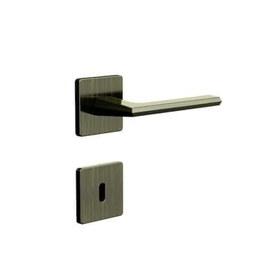 Fechadura Roseta Quadrada Design Interna 40mm Antique 740i127at 3f