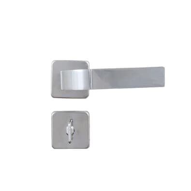 Fechadura Modena Banheiro Roseta Quadrada Escovado 40mm Mgm