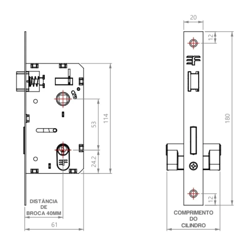 Imagem 2 de 2 do produto Fechadura Roseta Design Interna 40mm Cromado 720i119cr 3f