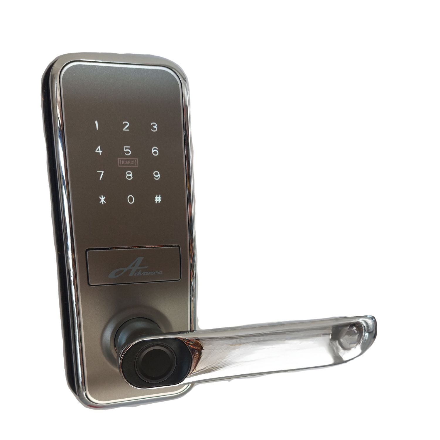 Fechadura Digital 8500 A Smart Tech Com Biometria, Cartão, Senha E Tag, Prata Ip 55 Advance