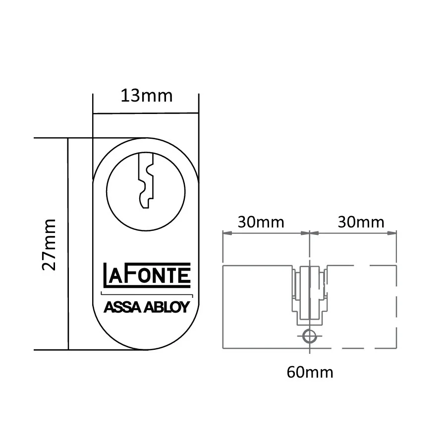 Imagem 2 de 5 do produto Fechadura 880 Residence Externa St1r Ros325 40mm Inox Lixado Ou Escovado La Fonte