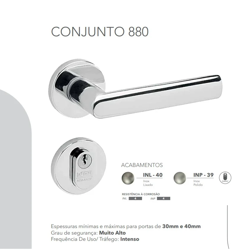 Imagem 4 de 5 do produto Fechadura 880 Residence Externa St1r Ros325 40mm Inox Lixado Ou Escovado La Fonte
