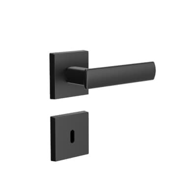 Fechadura Design Interna Roseta Quadrada 55mm Preto Fosco 841i817pf 3f