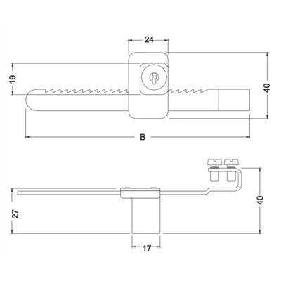 Fechadura Serra Para Vitrine De 140mm C3011zpp Cartela 3f — foto 3