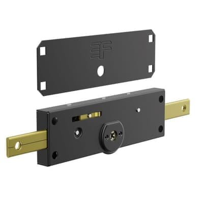 Fechadura Trava Central Tetra Chave Para Porta De Enrolar 1112 Preta 3f