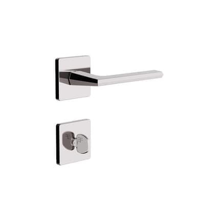 Fechadura Roseta Quadrada Design Banheiro 40mm Cromado 740b127cr 3f