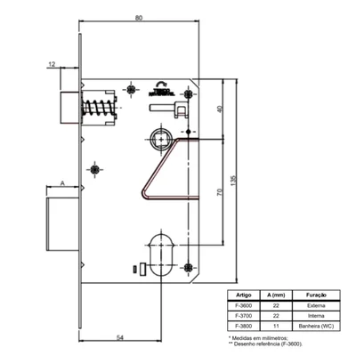 Fechadura Quadratta Reta Externa 5301 Preto 55mm Aliança — foto 3