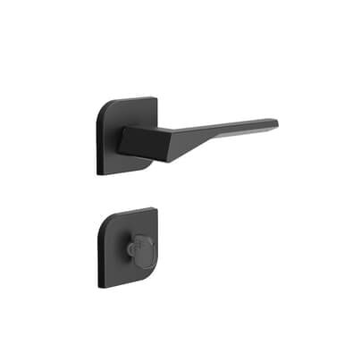 Fechadura Roseta Design Banheiro 40mm Preto Fosco 735b128pf 3f